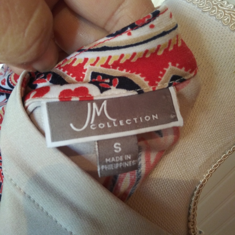JM Collection Sheer Sleeve Long Sleeve Blouse - Picture 3 of 8